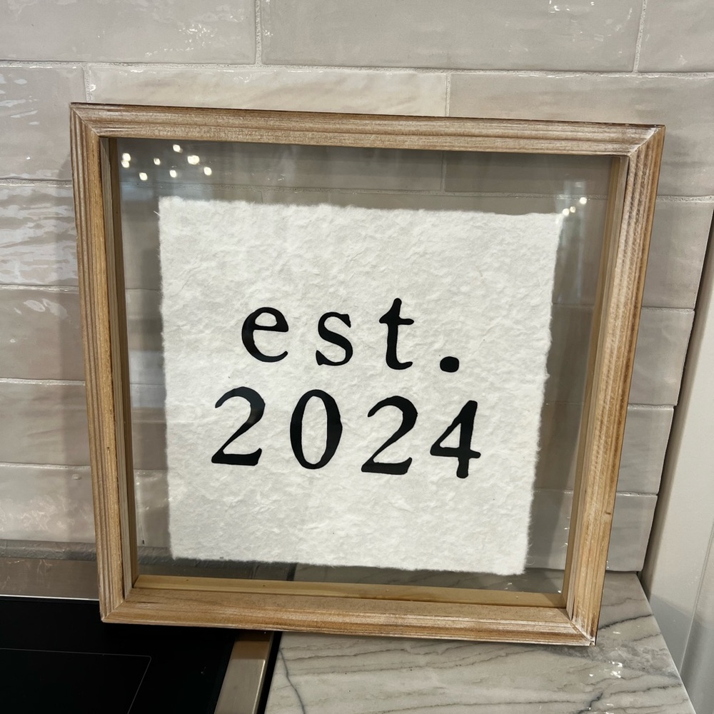 Rustic Wood Frame with 'est. 2024' Art